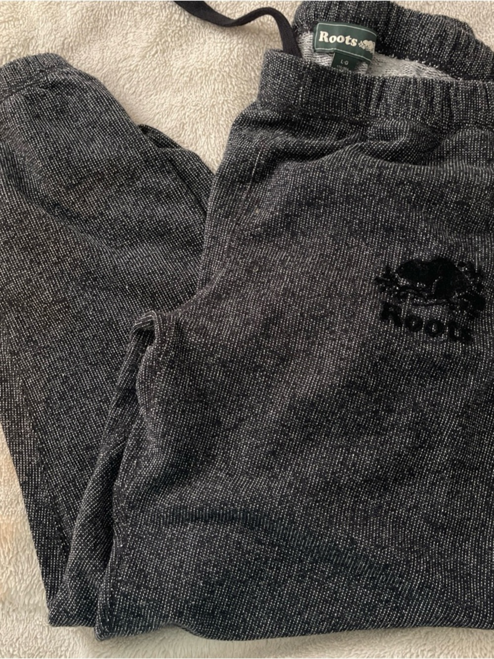 Roots jogger pants Men’s L XL black white